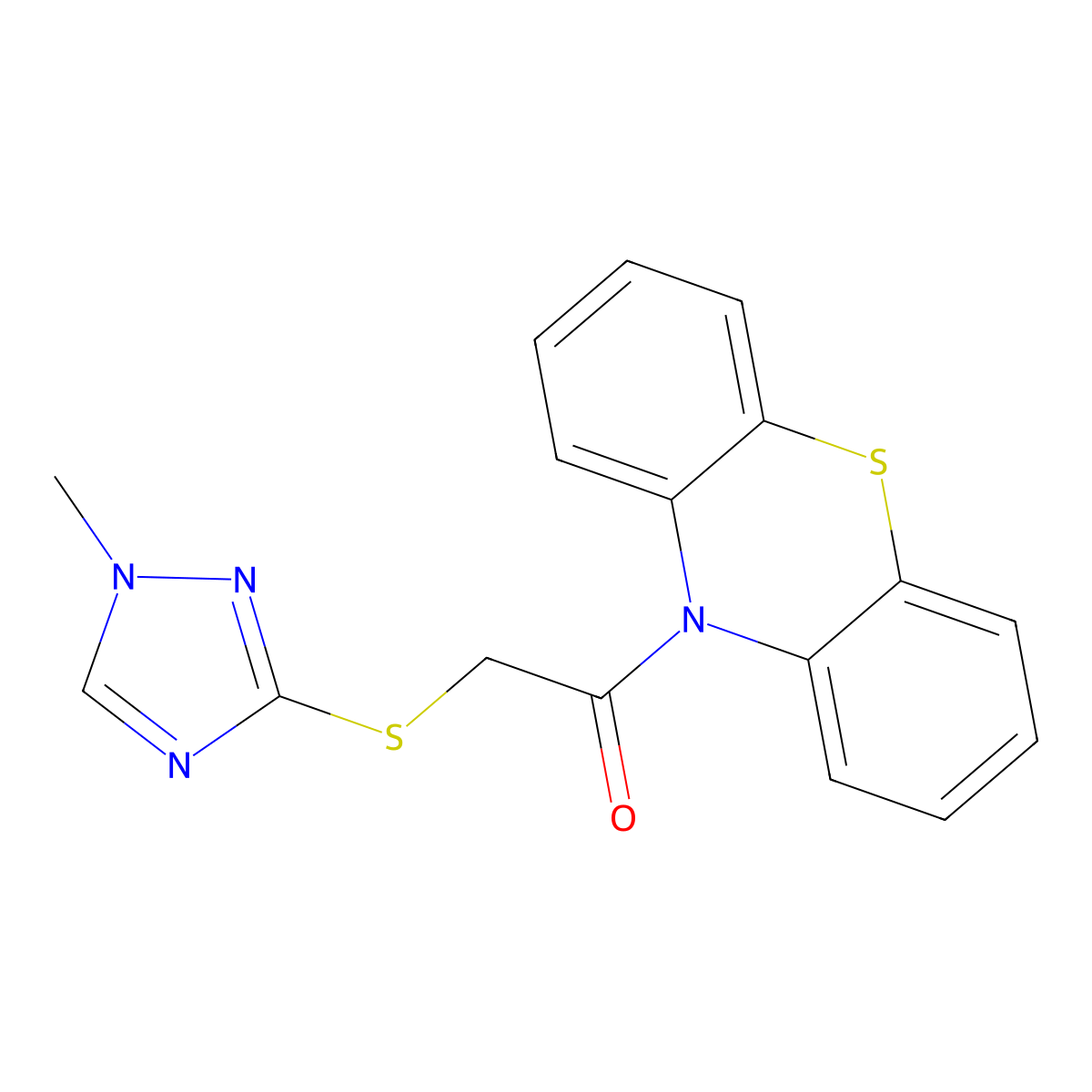 2-[(1-methyl-1H-1,2,4-triazol-3-yl)sulfanyl]-1-(10H-phenothiazin-10-yl)ethanone molecular structure, CAS 374919-76-3