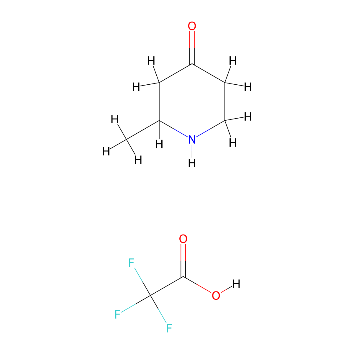(2S)-2-methylpiperidin-4-one; trifluoroacetic acid molecular structure, CAS 374919-87-6