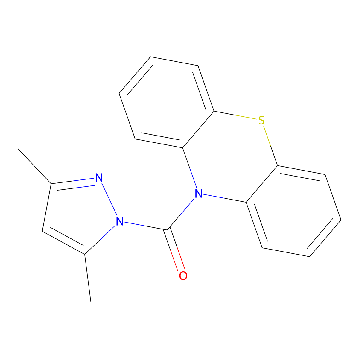 (3,5-dimethyl-1H-pyrazol-1-yl)(10H-phenothiazin-10-yl)methanone molecular structure, CAS 374919-89-8