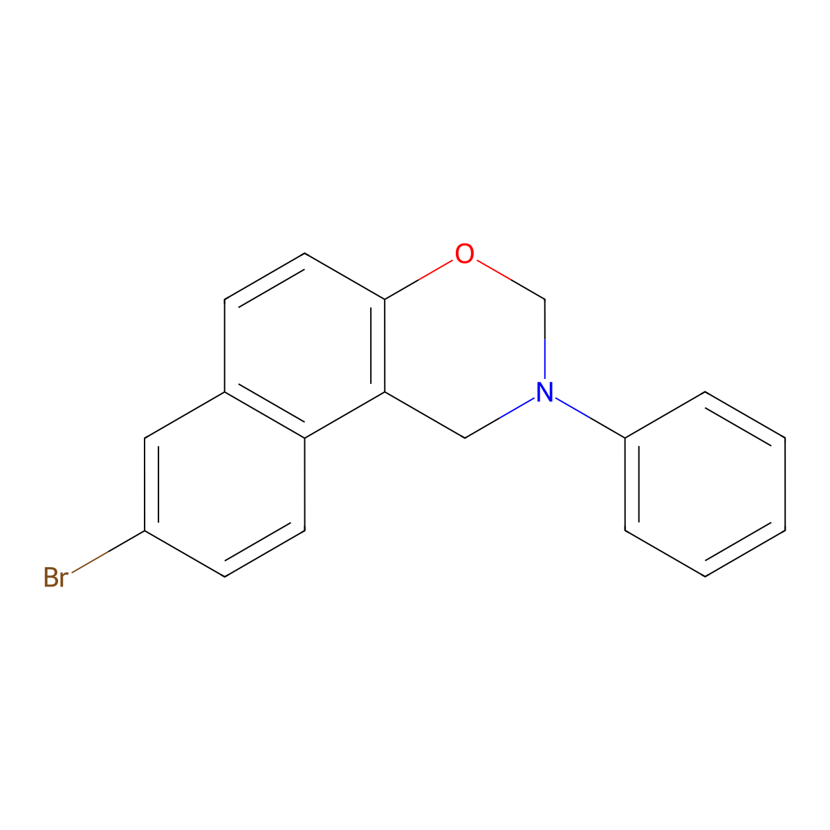 8-Bromo-2-phenyl-1,3-dihydrobenzo[f][1,3]benzoxazine molecular structure, CAS 374920-38-4