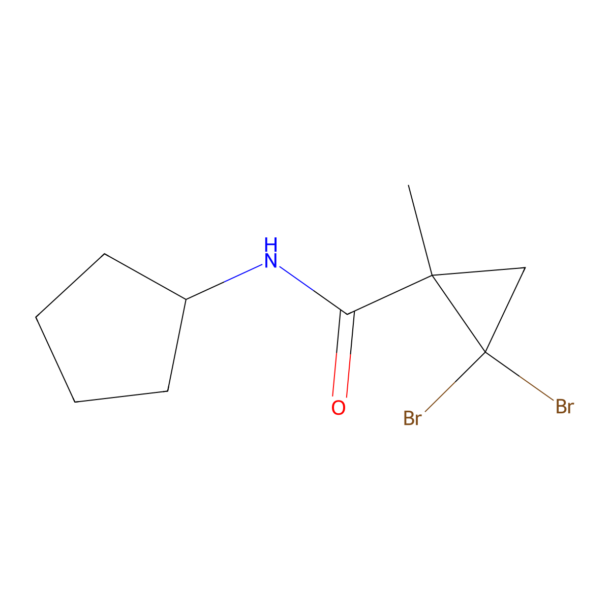 2,2-dibromo-N-cyclopentyl-1-methylcyclopropanecarboxamide molecular structure, CAS 374920-42-0