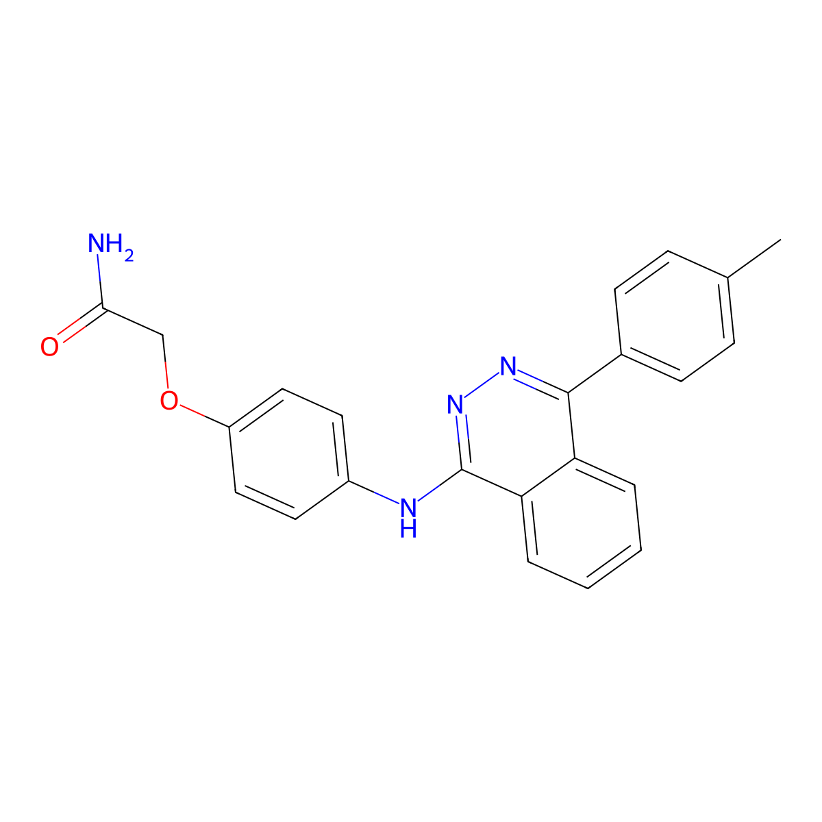 2-(4-{[4-(4-Methylphenyl)phthalazin-1-yl]amino}phenoxy)acetamide molecular structure, CAS 374920-49-7