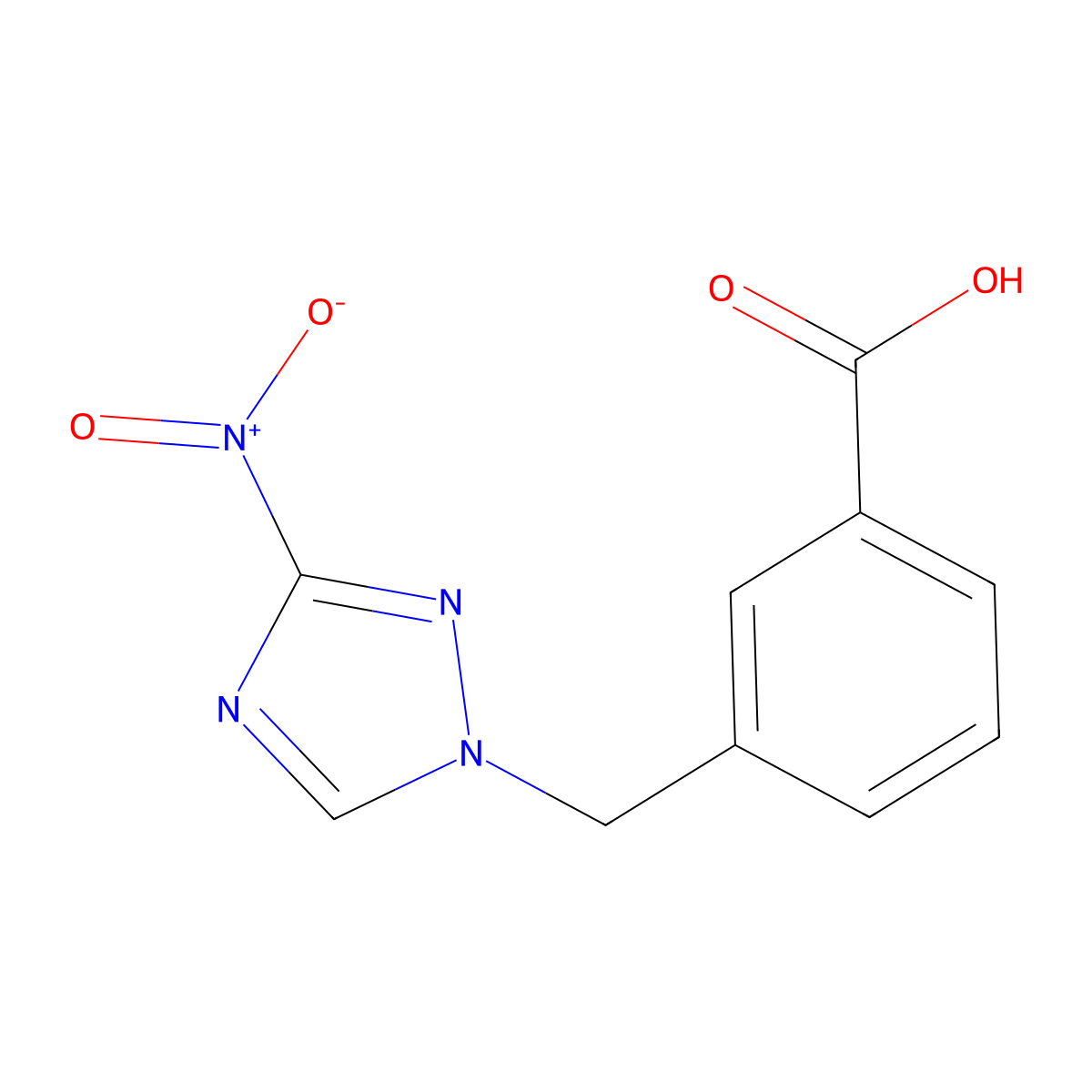 3-((3-Nitro-1H-1,2,4-triazol-1-yl)methyl)benzoic acid molecular structure, CAS 374920-73-7