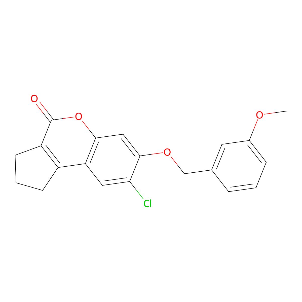 8-chloro-7-[(3-methoxyphenyl)methoxy]-2,3-dihydro-1H-cyclopenta[c]chromen-4-one molecular structure, CAS 374921-16-1