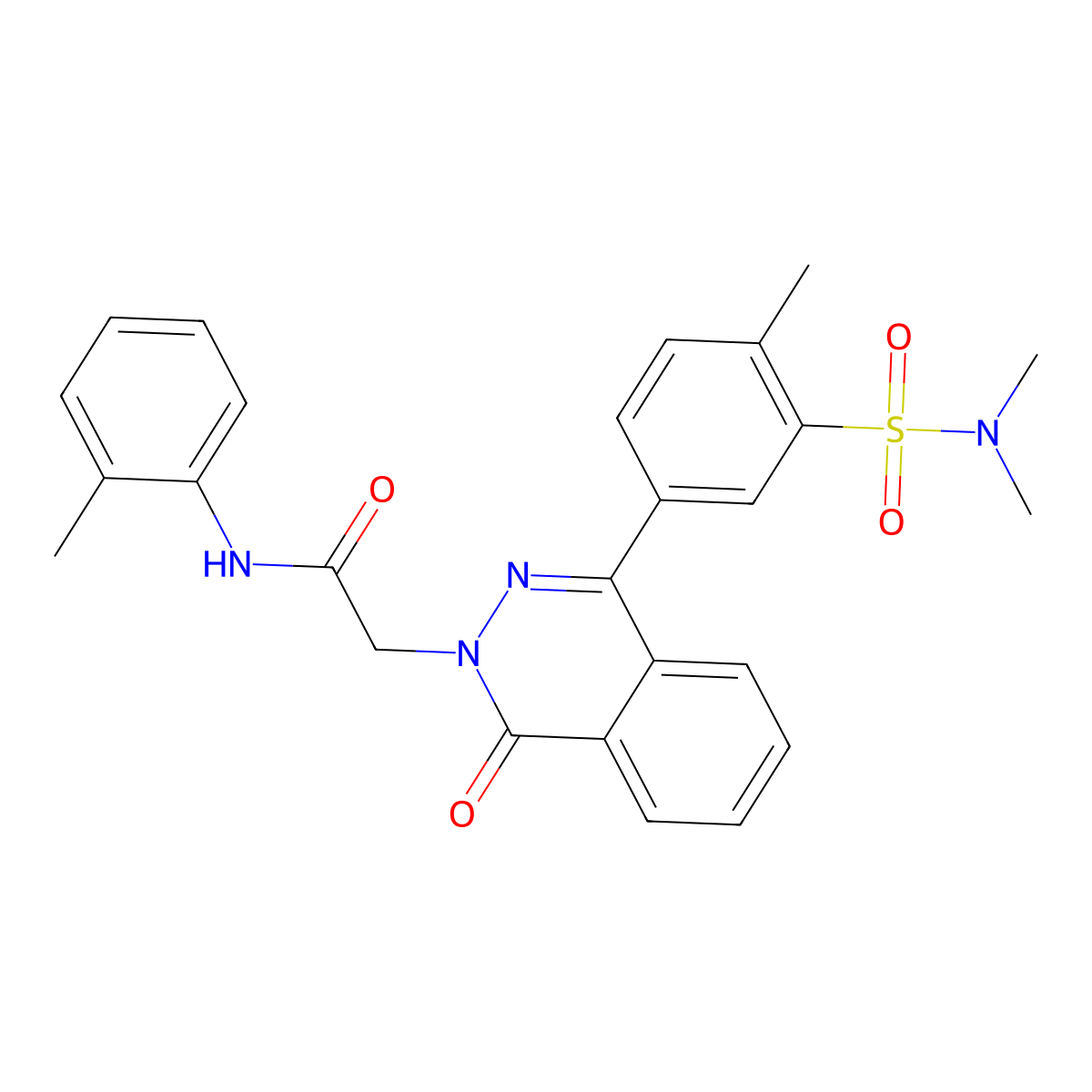 2-{4-[3-(dimethylsulfamoyl)-4-methylphenyl]-1-oxophthalazin-2(1H)-yl}-N-(2-methylphenyl)acetamide molecular structure, CAS 374921-35-4