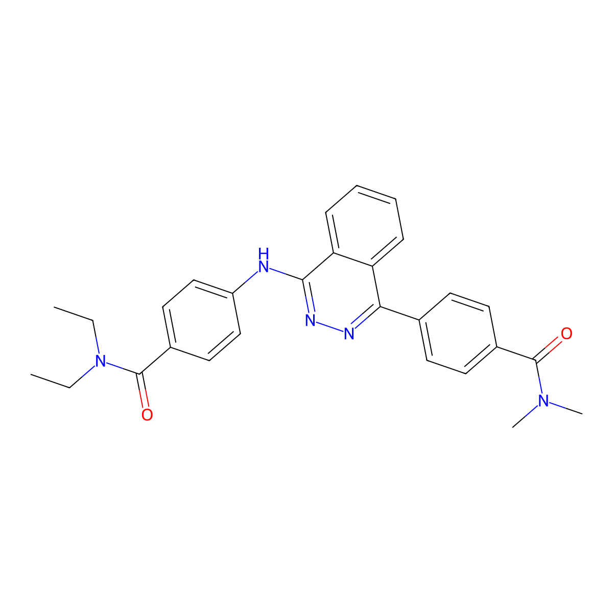 4-[4-[4-(diethylcarbamoyl)anilino]phthalazin-1-yl]-N,N-dimethylbenzamide molecular structure, CAS 374922-28-8