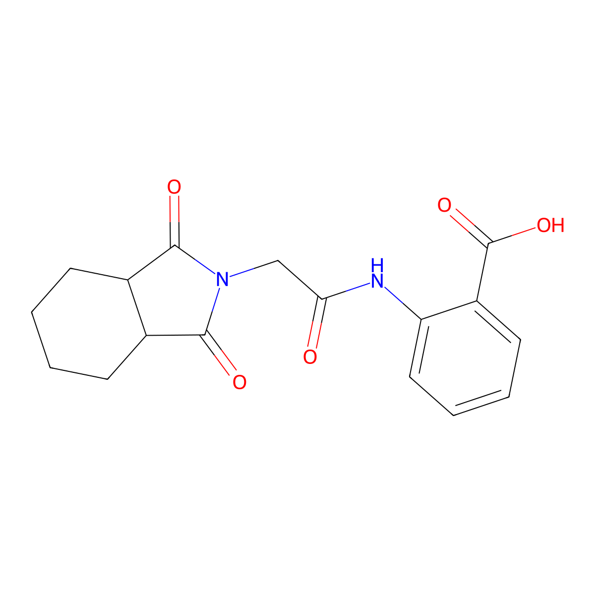2-{[(1,3-dioxooctahydro-2H-isoindol-2-yl)acetyl]amino}benzoic acid molecular structure, CAS 374922-40-4