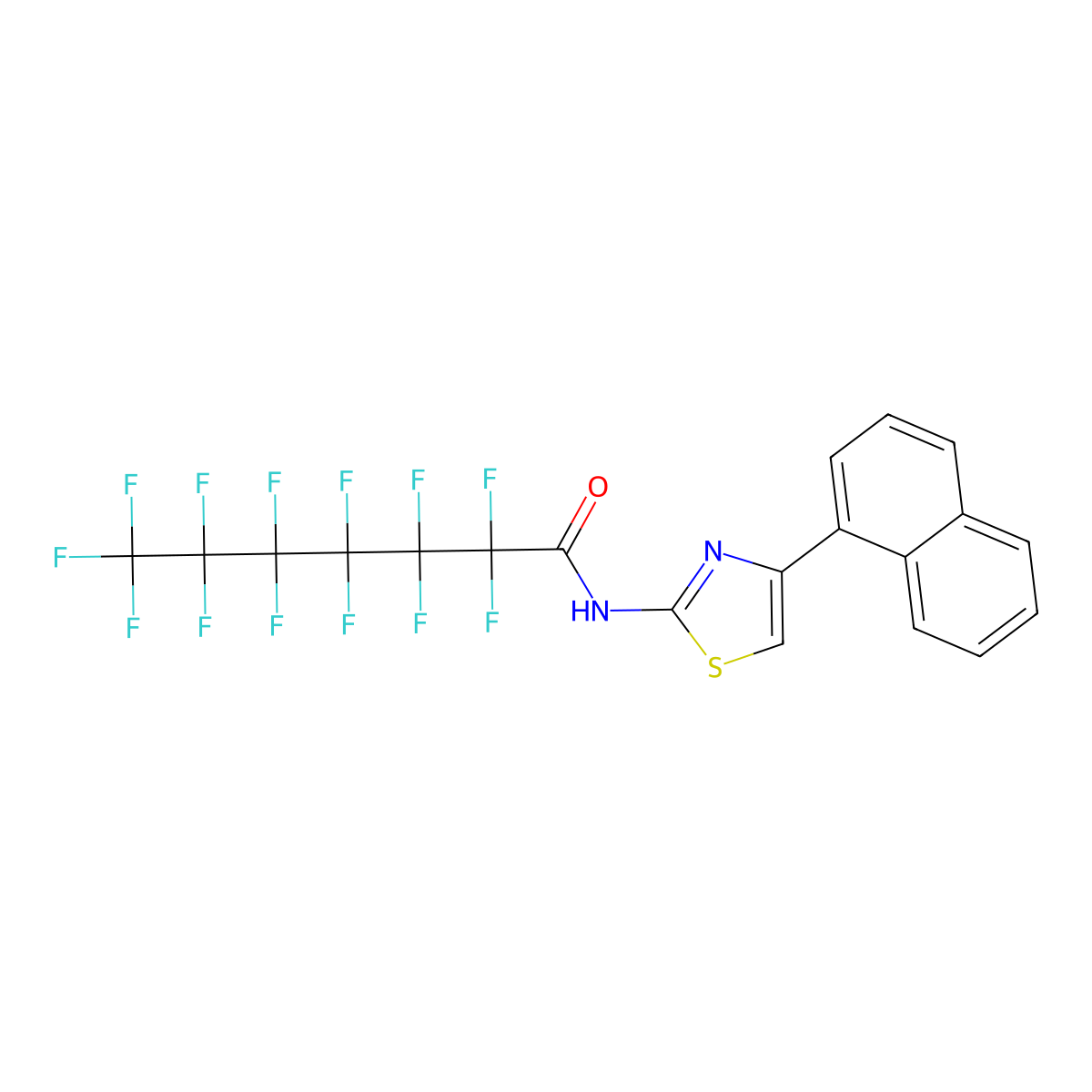 2,2,3,3,4,4,5,5,6,6,7,7,7-tridecafluoro-N-[4-(naphthalen-1-yl)-1,3-thiazol-2-yl]heptanamide molecular structure, CAS 374923-02-1