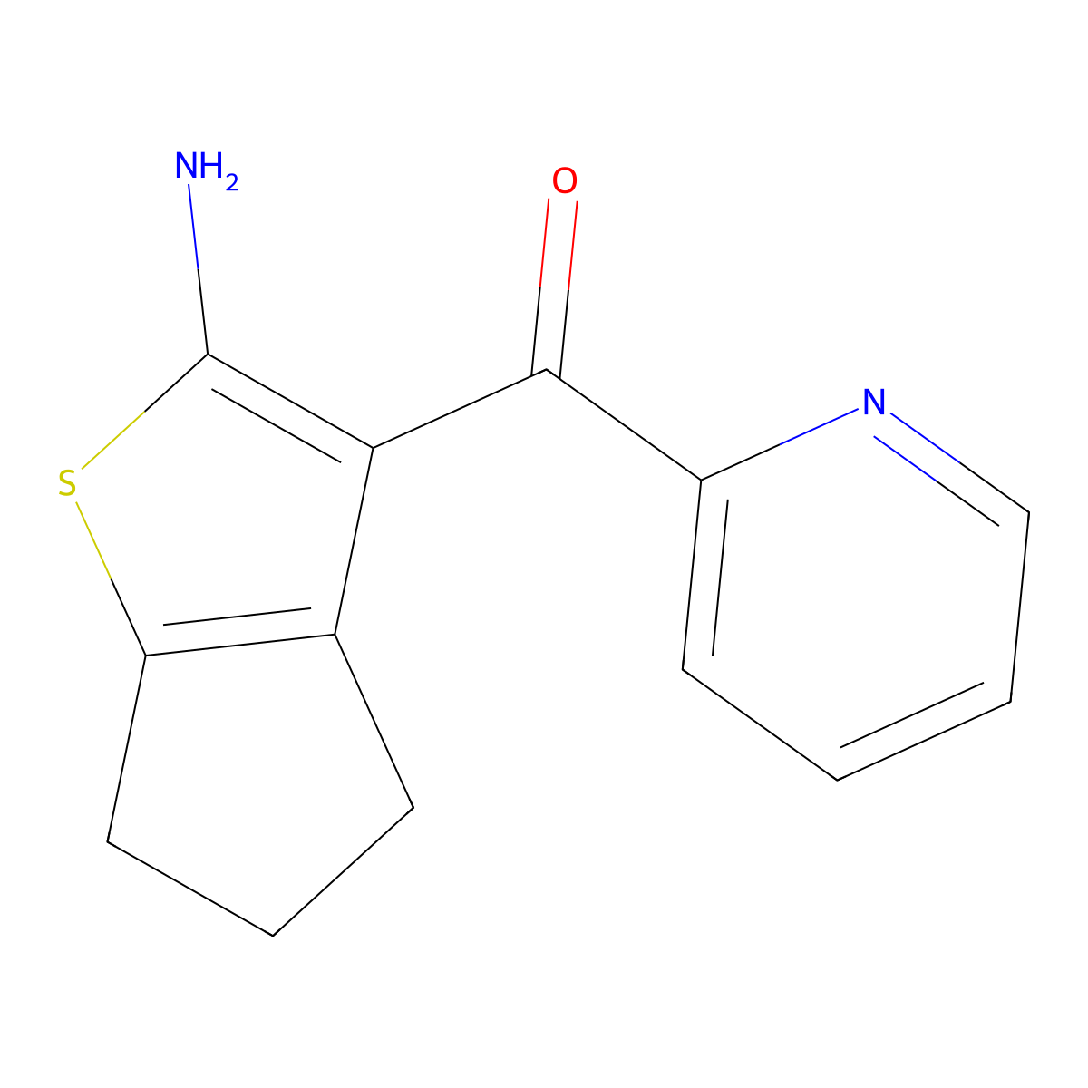 3-(pyridine-2-carbonyl)-4H,5H,6H-cyclopenta[b]thiophen-2-amine molecular structure, CAS 374926-02-0