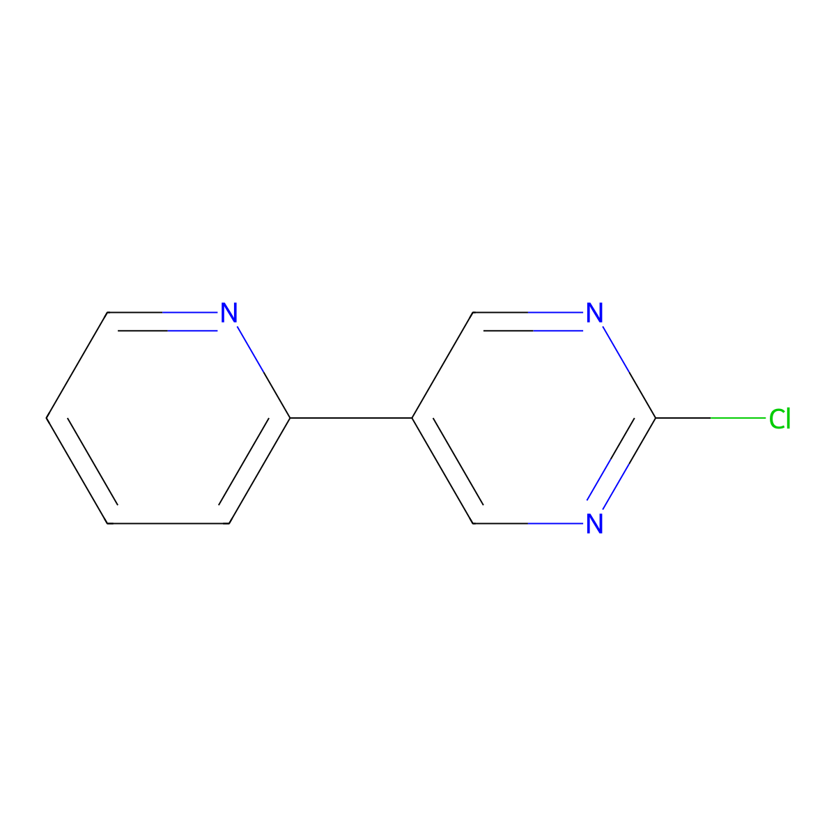 2-Chloro-5-(pyridin-2-yl)pyrimidine molecular structure, CAS 374927-80-7