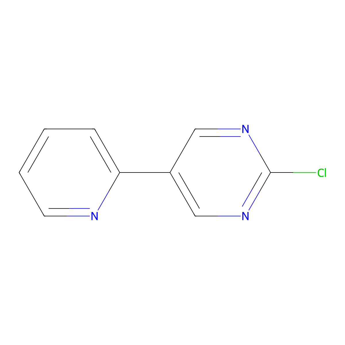 2-Chloro-5-(pyridin-2-yl)pyrimidine molecular structure, CAS 374927-80-7
