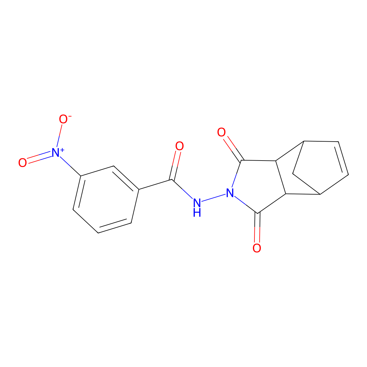 N-(1,3-dioxo-3a,4,7,7a-tetrahydro-1H-4,7-methanoisoindol-2(3H)-yl)-3-nitrobenzamide molecular structure, CAS 374929-74-5