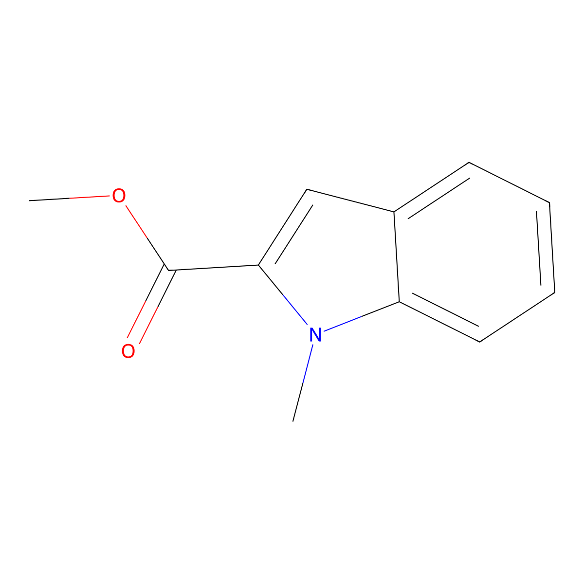 methyl 1-methyl-1H-indole-2-carboxylate molecular structure, CAS 37493-34-8