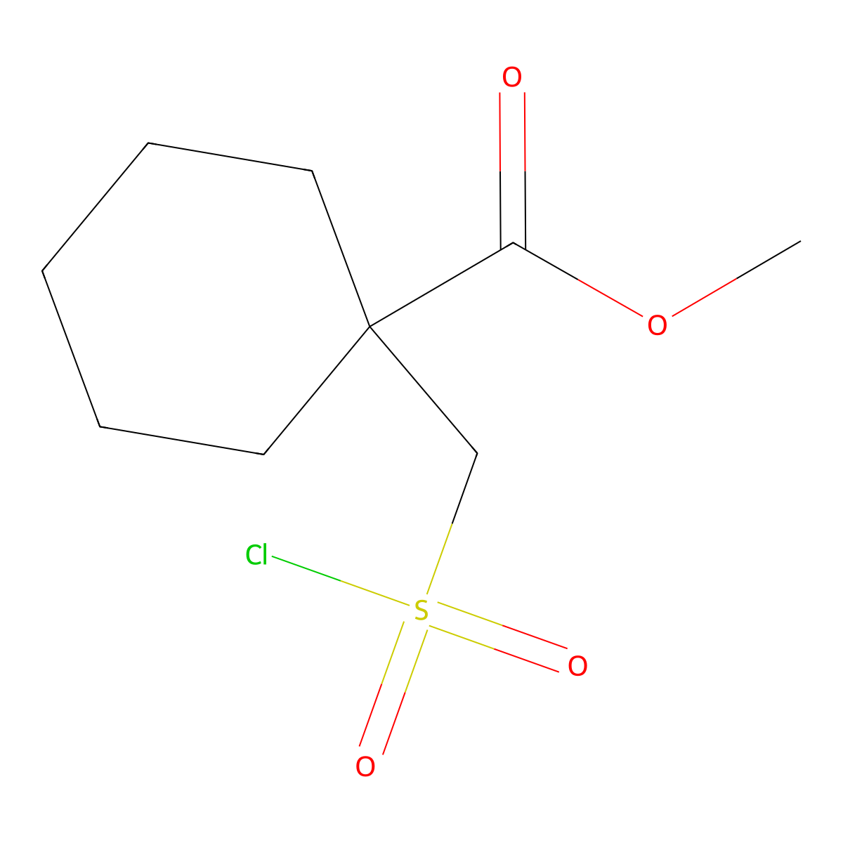 1-Chlorosulfonylmethylcyclohexanecarboxylic acid methyl ester molecular structure, CAS 374931-27-8