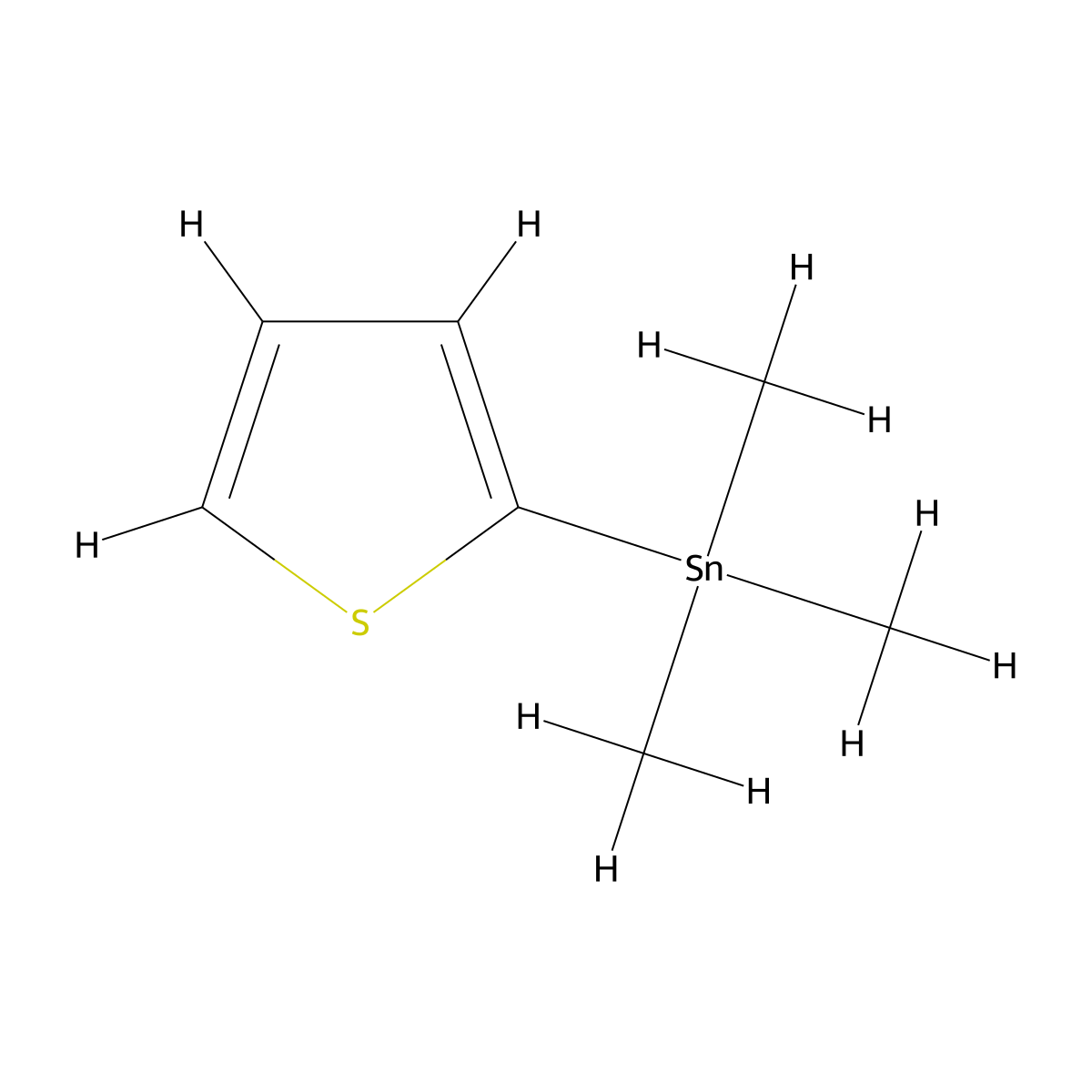 Stannane, trimethyl-2-thienyl- molecular structure, CAS 37496-13-2