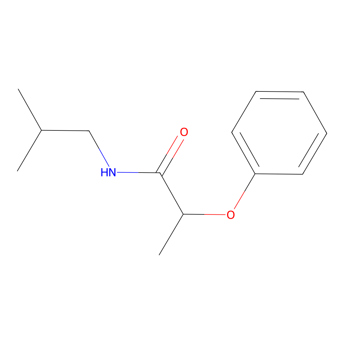 N-(2-methylpropyl)-2-phenoxypropanamide molecular structure, CAS 37499-45-9