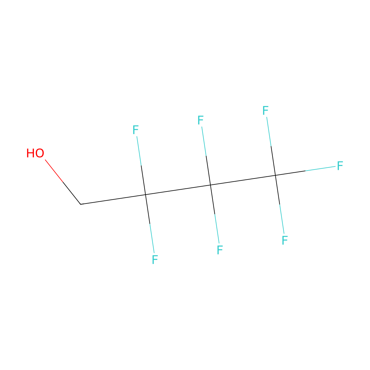 Heptafluorobutanol molecular structure, CAS 375-01-9