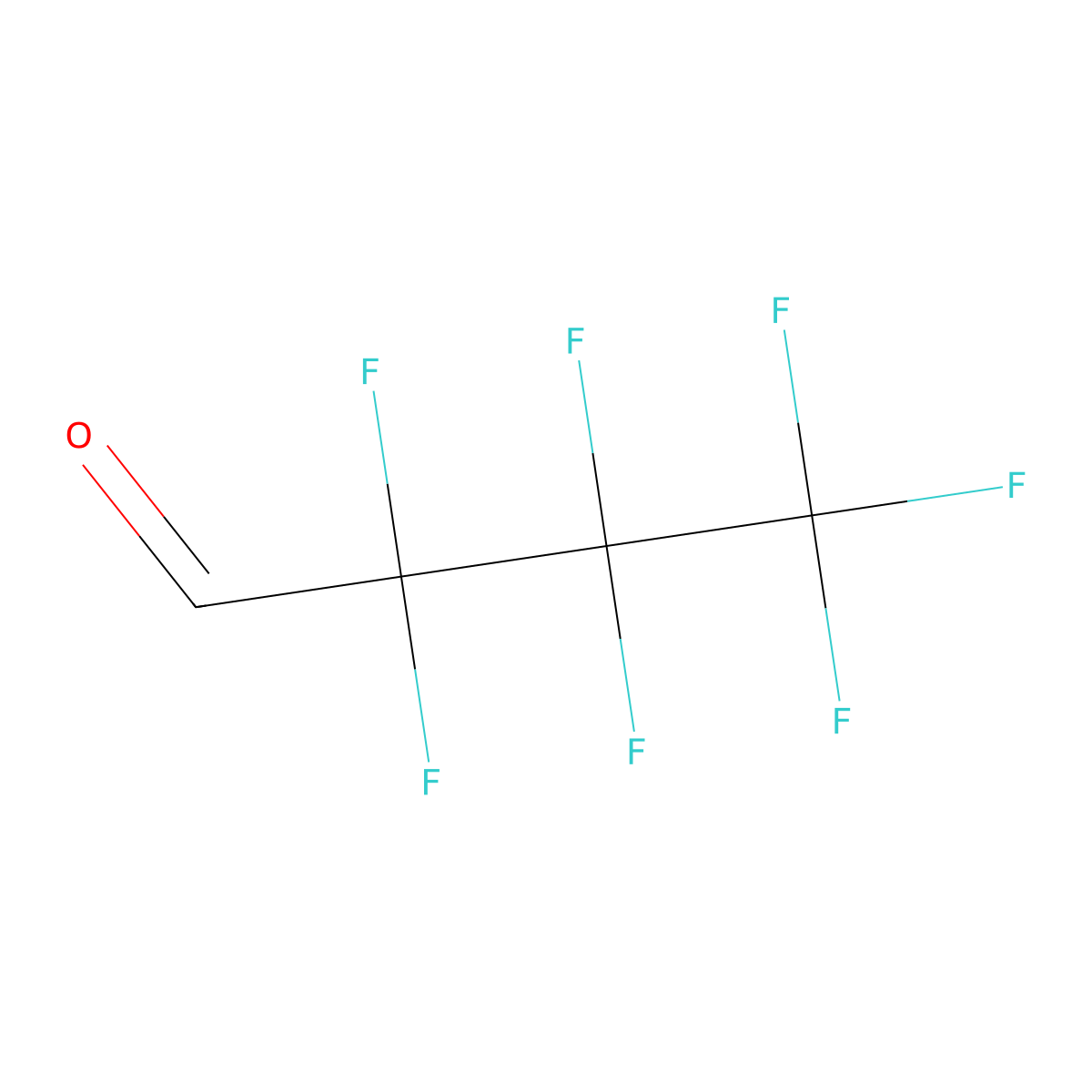 Heptafluorobutyraldehyde molecular structure, CAS 375-02-0