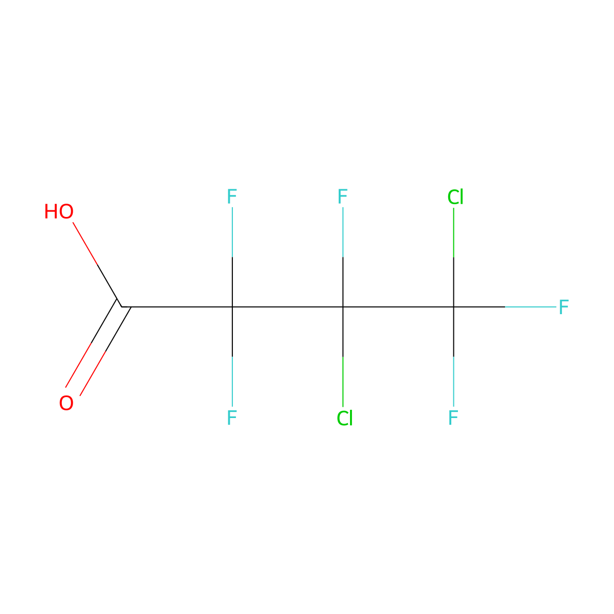 3,4-Dichloro-2,2,3,4,4-pentafluorobutanoic acid molecular structure, CAS 375-07-5