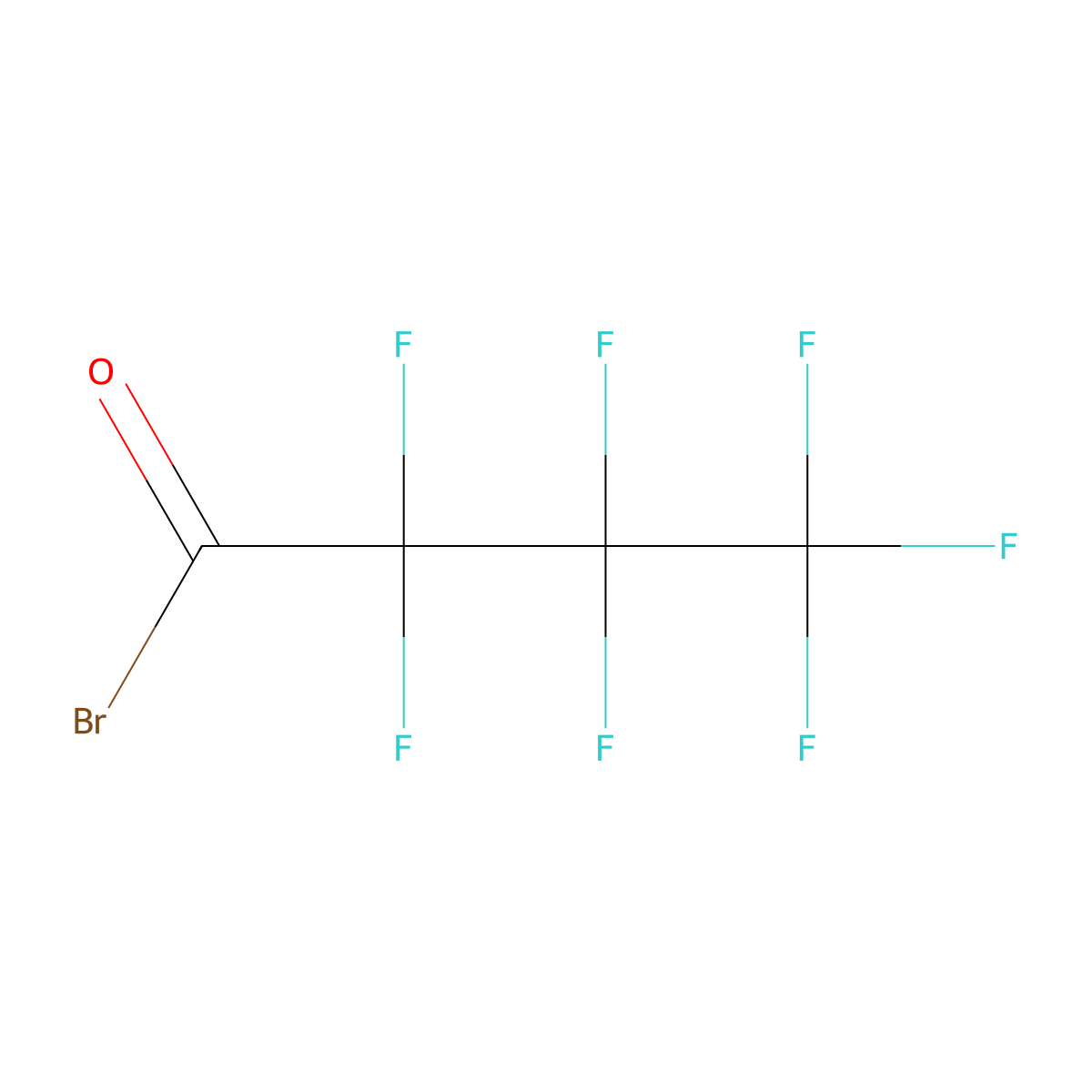 Heptafluorobutanoyl bromide molecular structure, CAS 375-13-3
