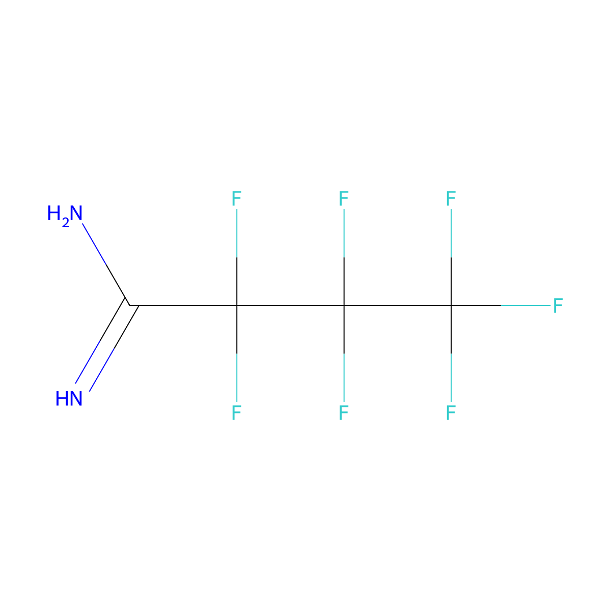 Heptafluorobutyramidine molecular structure, CAS 375-19-9
