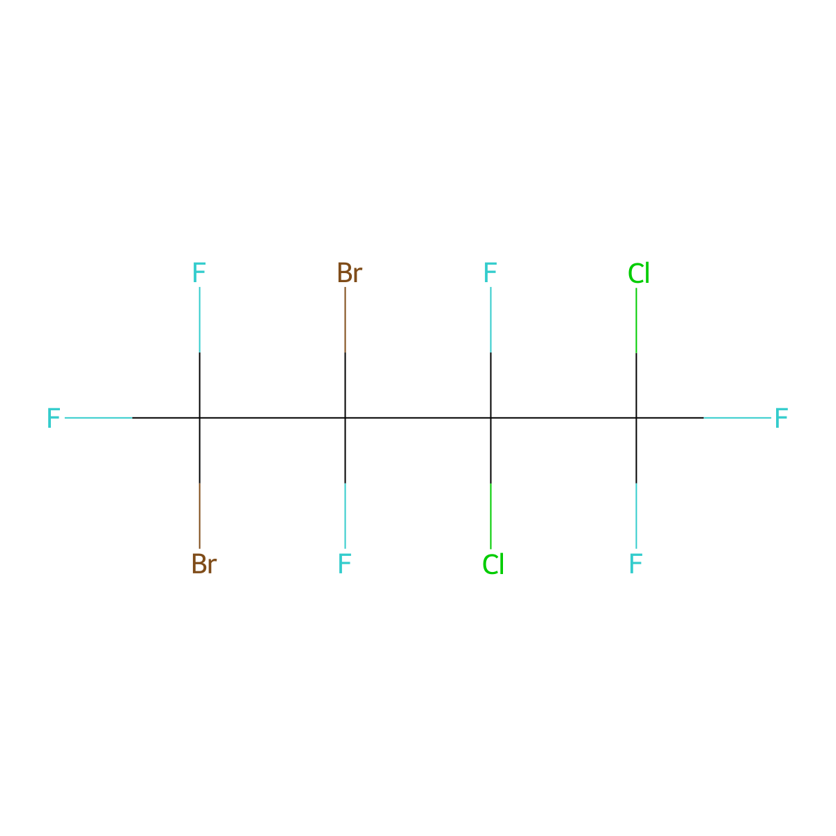 1,2-Dibromo-3,4-dichloro-1,1,2,3,4,4-hexafluorobutane molecular structure, CAS 375-27-9