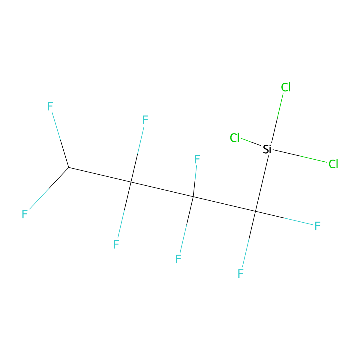 Silane, trichloro(1,1,2,2,3,3,4,4-octafluorobutyl)- molecular structure, CAS 375-63-3