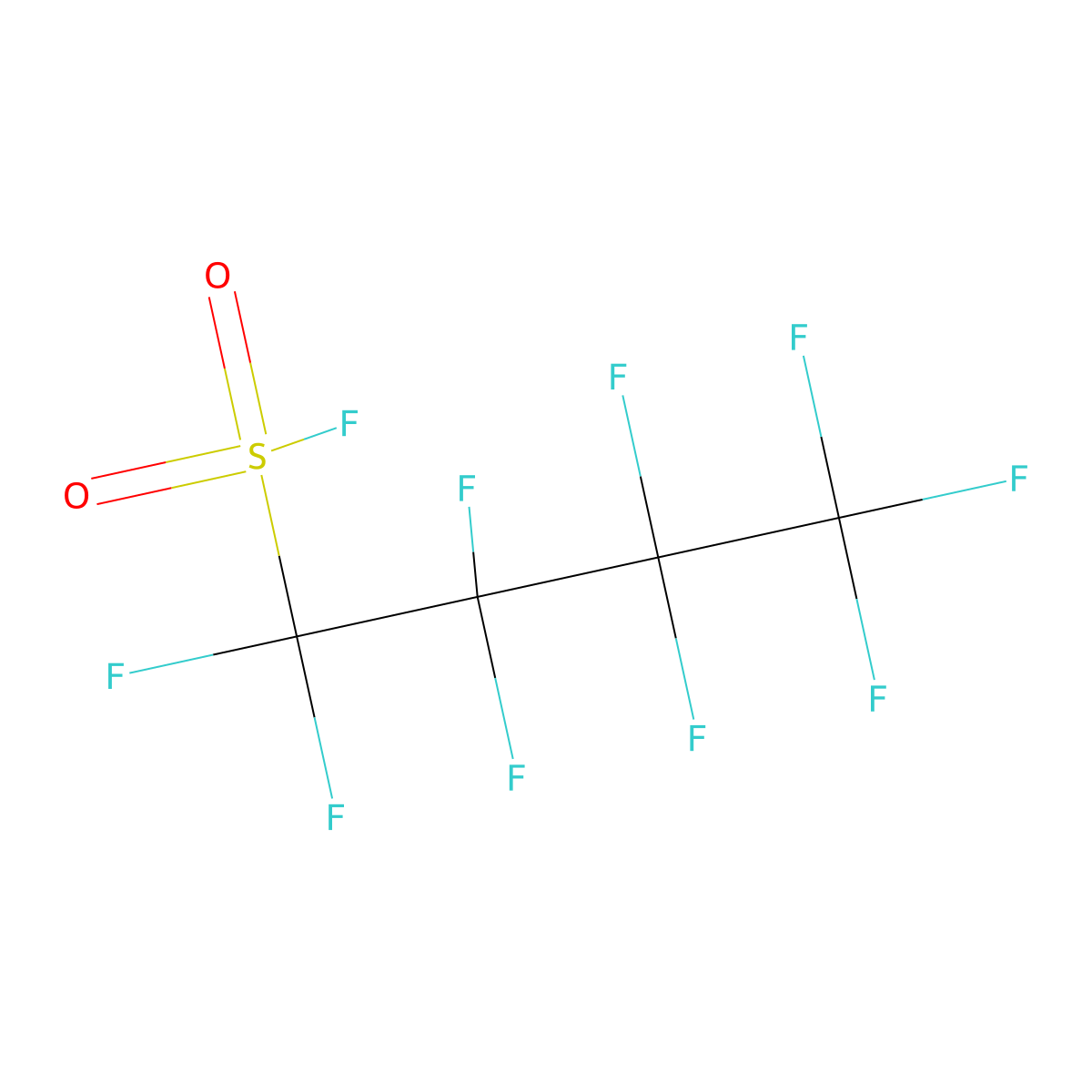 Perfluoro-1-butanesulfonyl fluoride molecular structure, CAS 375-72-4