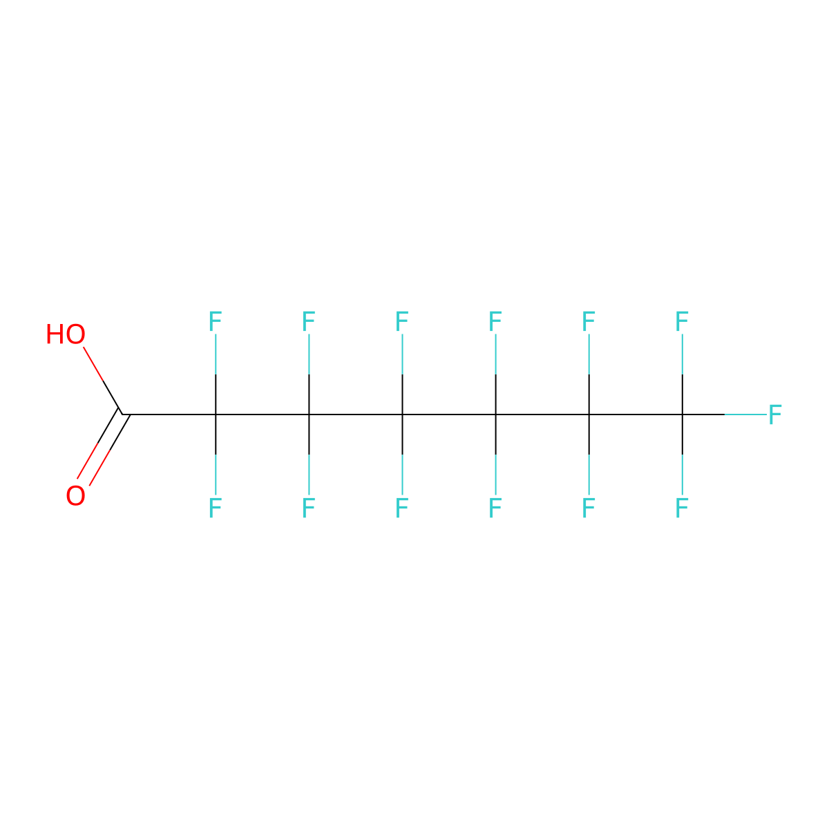 Perfluoroheptanoic acid molecular structure, CAS 375-85-9