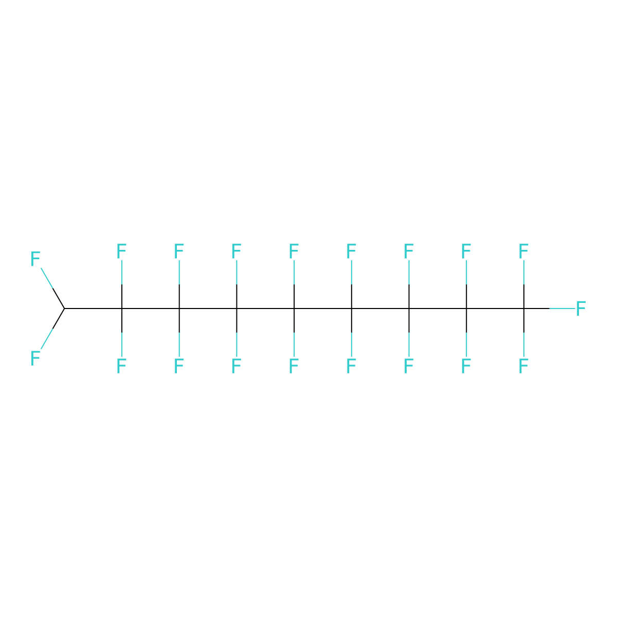 1H-Perfluorononane molecular structure, CAS 375-94-0