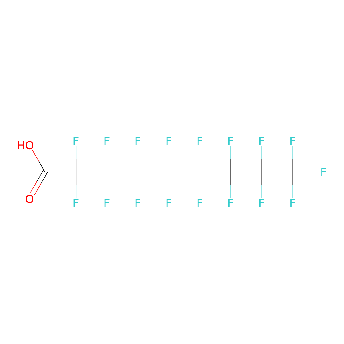 Perfluorononanoic acid molecular structure, CAS 375-95-1