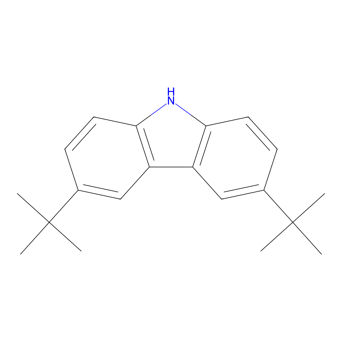 3,6-Di-tert-butylcarbazole molecular structure, CAS 37500-95-1