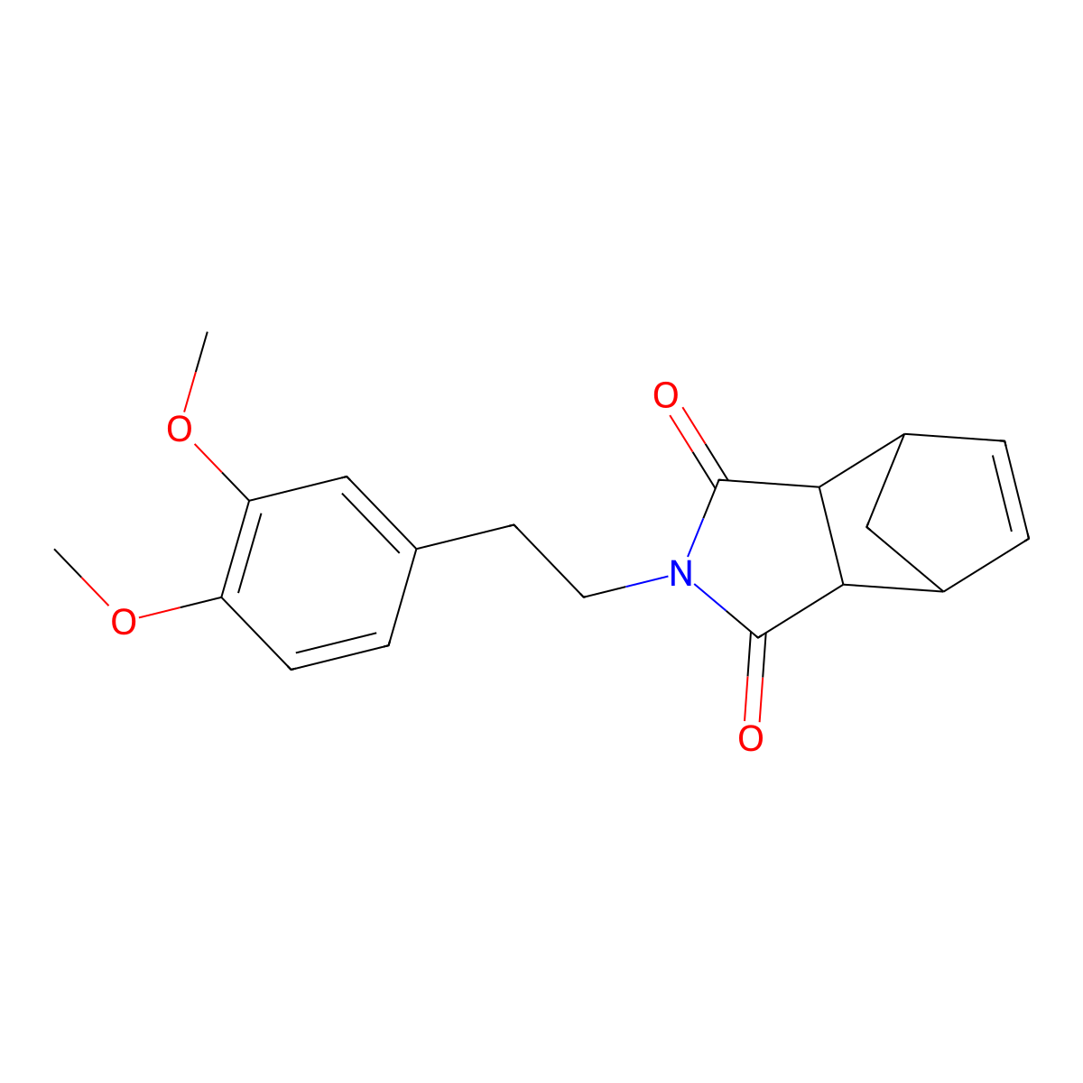 2-[2-(3,4-dimethoxyphenyl)ethyl]-3a,4,7,7a-tetrahydro-1H-4,7-methanoisoindole-1,3-dione molecular structure, CAS 37508-41-1
