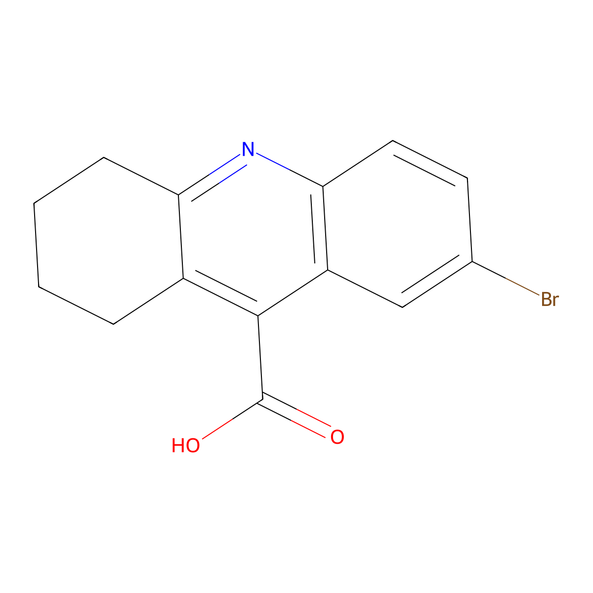 7-Bromo-1,2,3,4-tetrahydroacridine-9-carboxylic acid molecular structure, CAS 37509-14-1