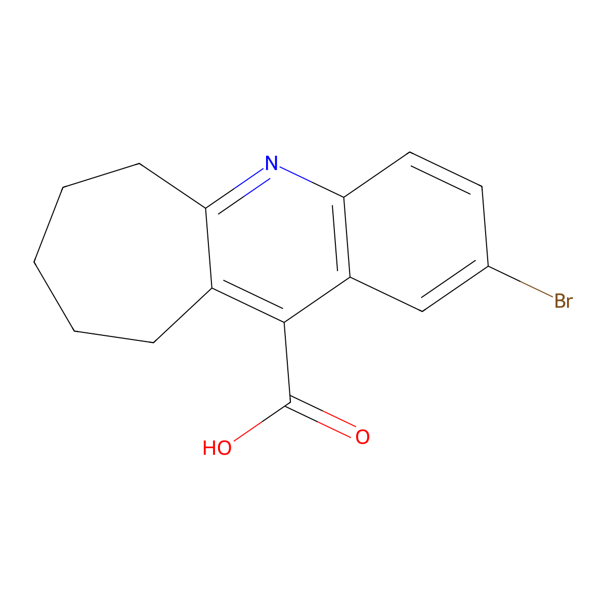 2-Bromo-7,8,9,10-tetrahydro-6H-cyclohepta(b)quinoline-11-carboxylic acid molecular structure, CAS 37509-15-2