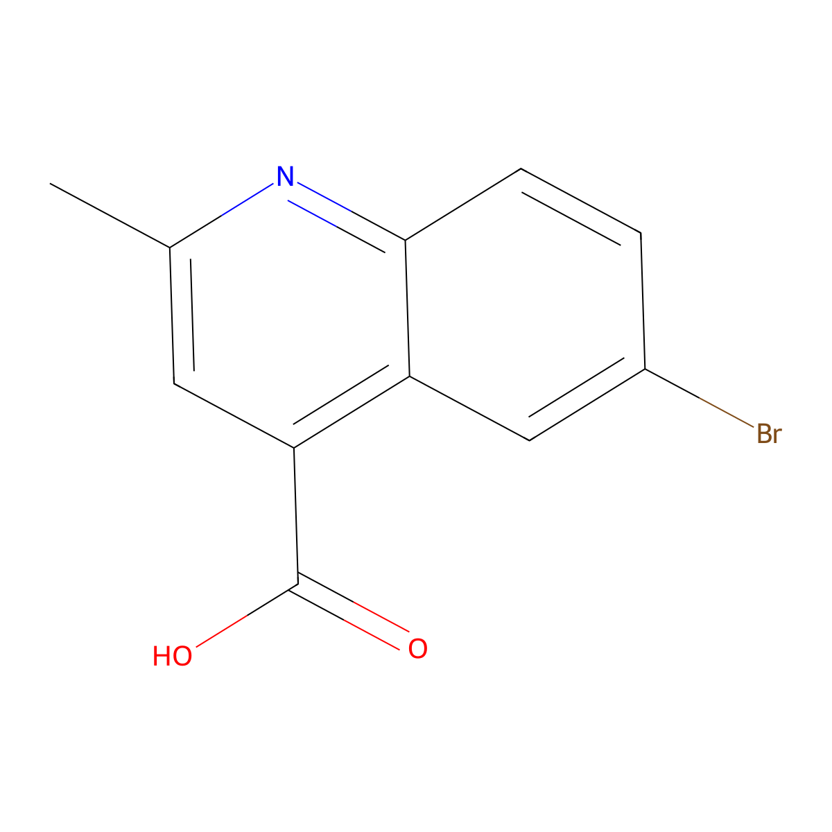 6-Bromo-2-methylquinoline-4-carboxylic acid molecular structure, CAS 37509-21-0
