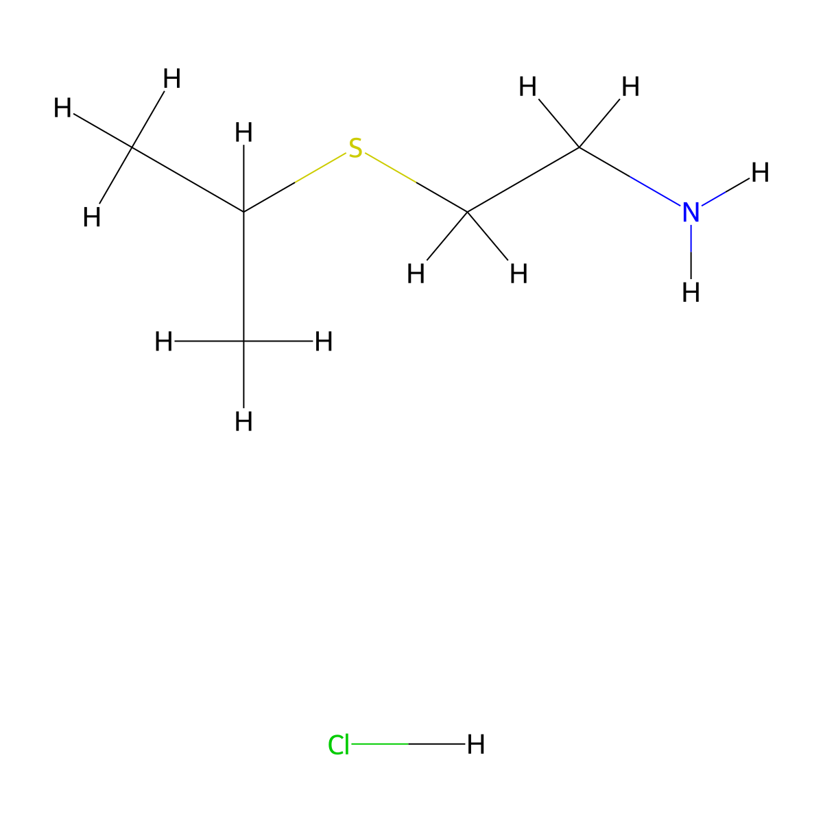 2-(Propan-2-ylsulfanyl)ethan-1-amine hydrochloride molecular structure, CAS 3751-22-2