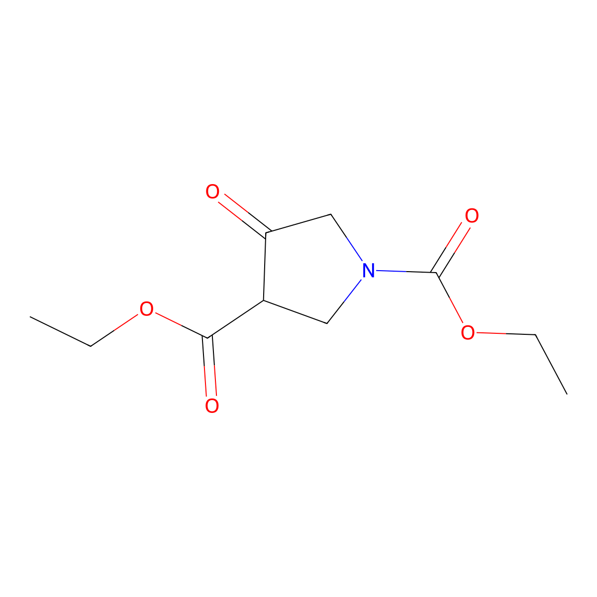 Diethyl 4-oxopyrrolidine-1,3-dicarboxylate molecular structure, CAS 3751-82-4