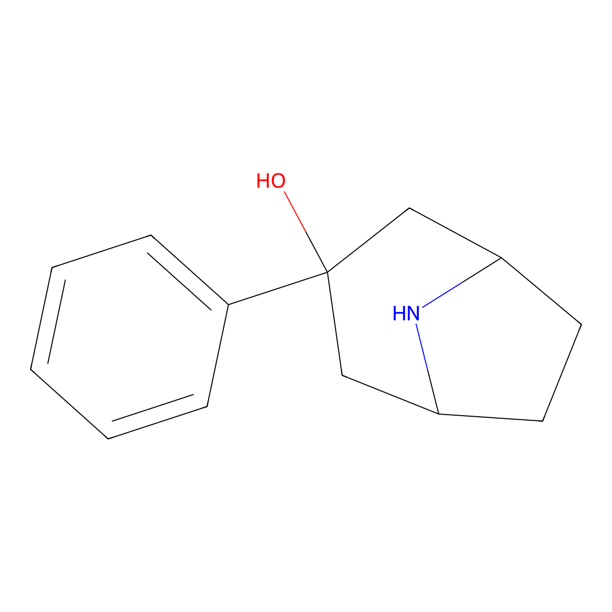 3-Phenyl-8-azabicyclo[3.2.1]octan-3-ol molecular structure, CAS 37511-62-9