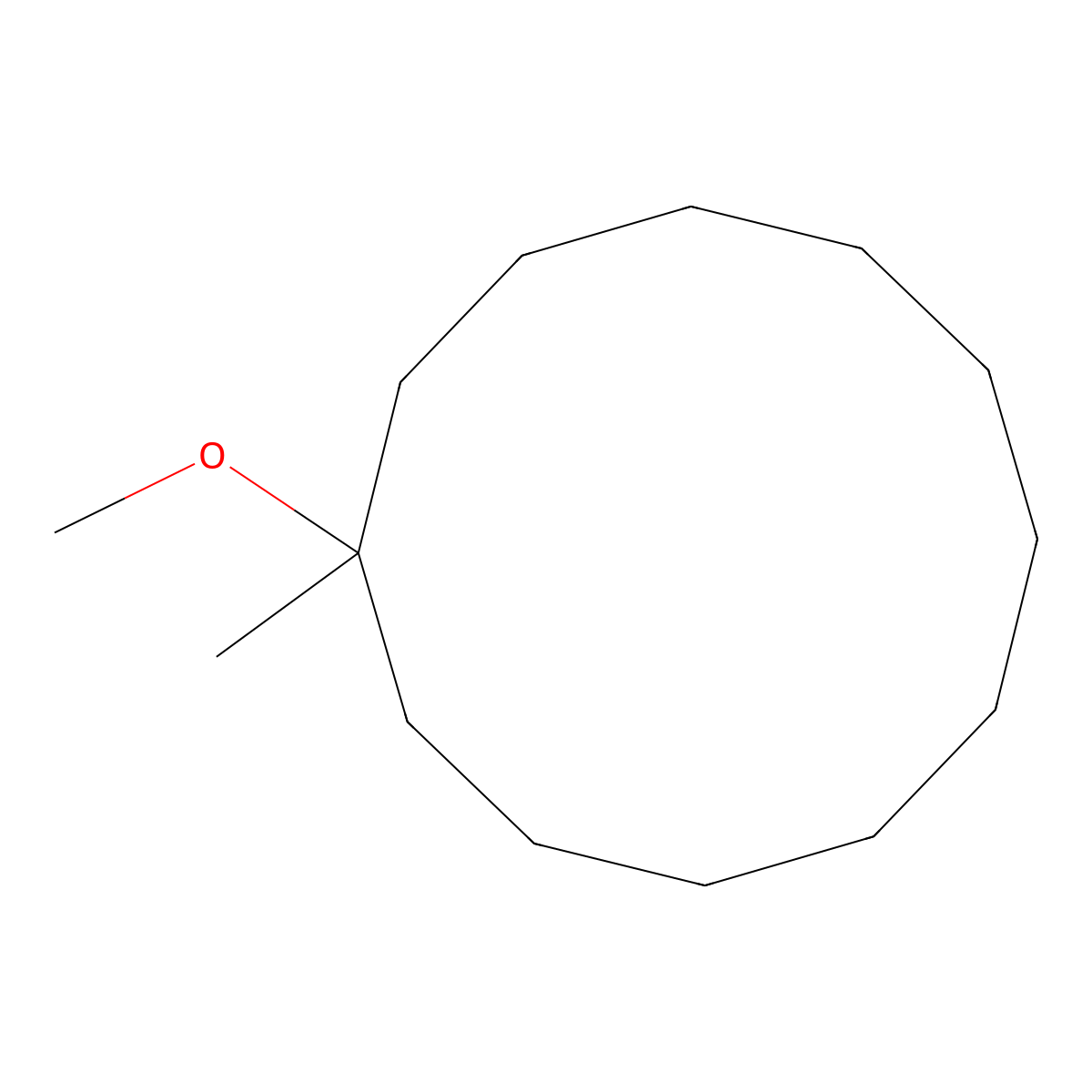 Cyclododecane, 1-methoxy-1-methyl- molecular structure, CAS 37514-30-0