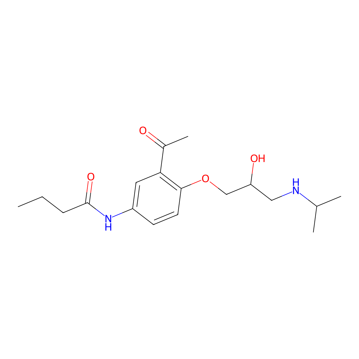 Acebutolol molecular structure, CAS 37517-30-9