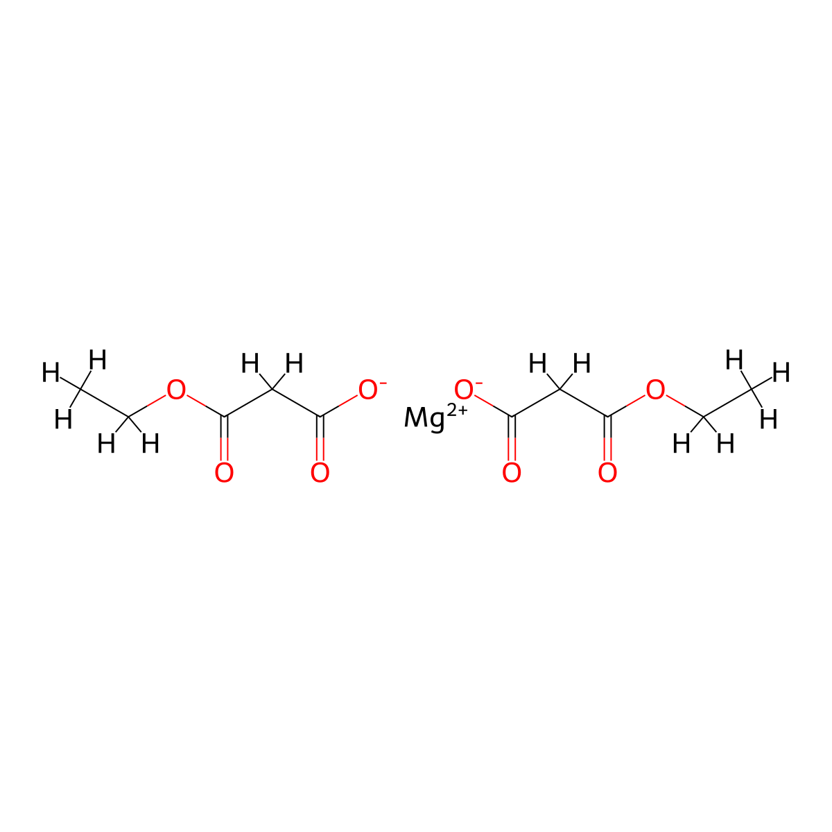 Magnesium 3-ethoxy-3-oxopropanoate molecular structure, CAS 37517-78-5