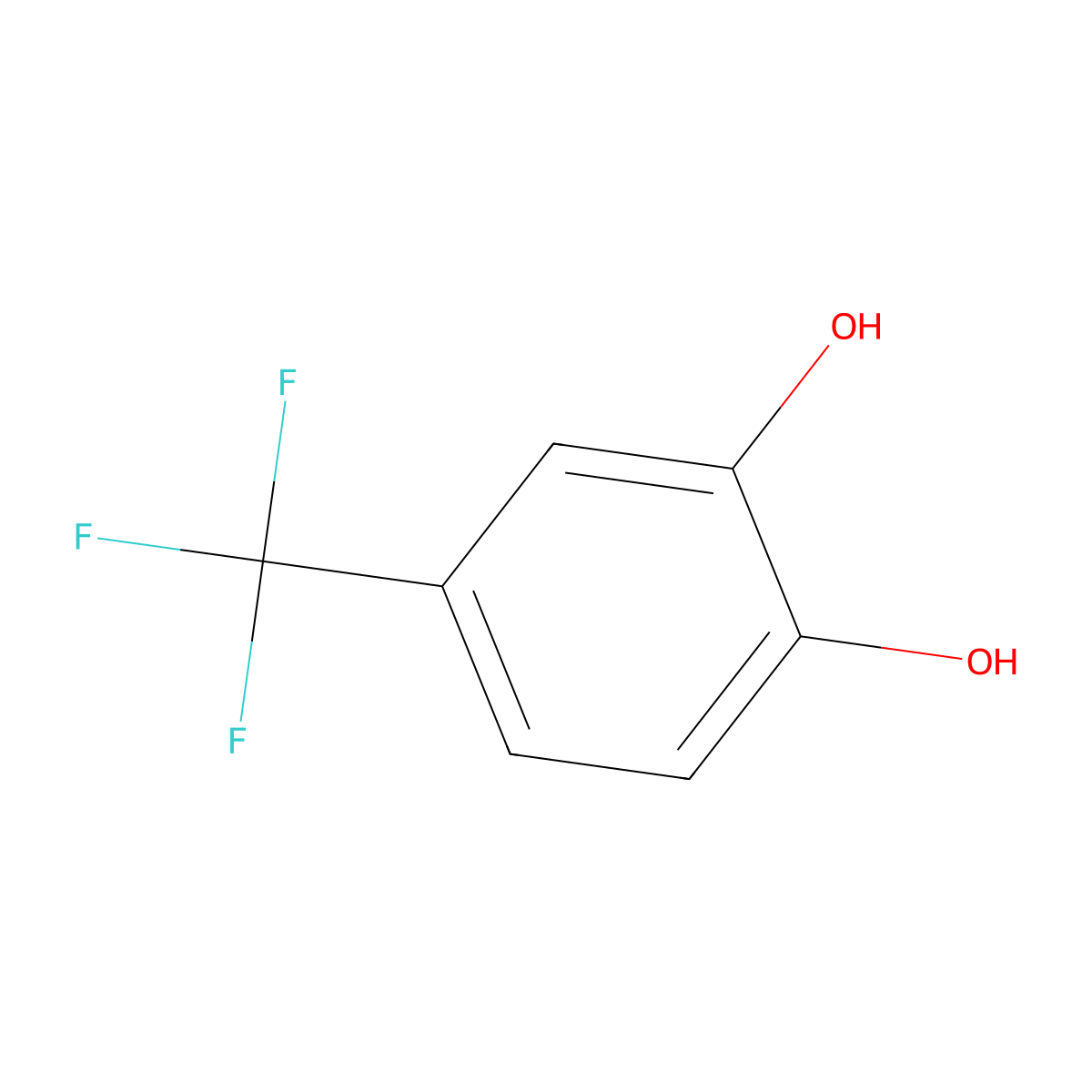 4-(Trifluoromethyl)benzene-1,2-diol molecular structure, CAS 37519-09-8