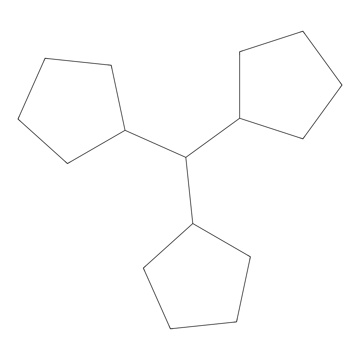 1,1',1''-Methanetriyltricyclopentane molecular structure, CAS 3752-92-9