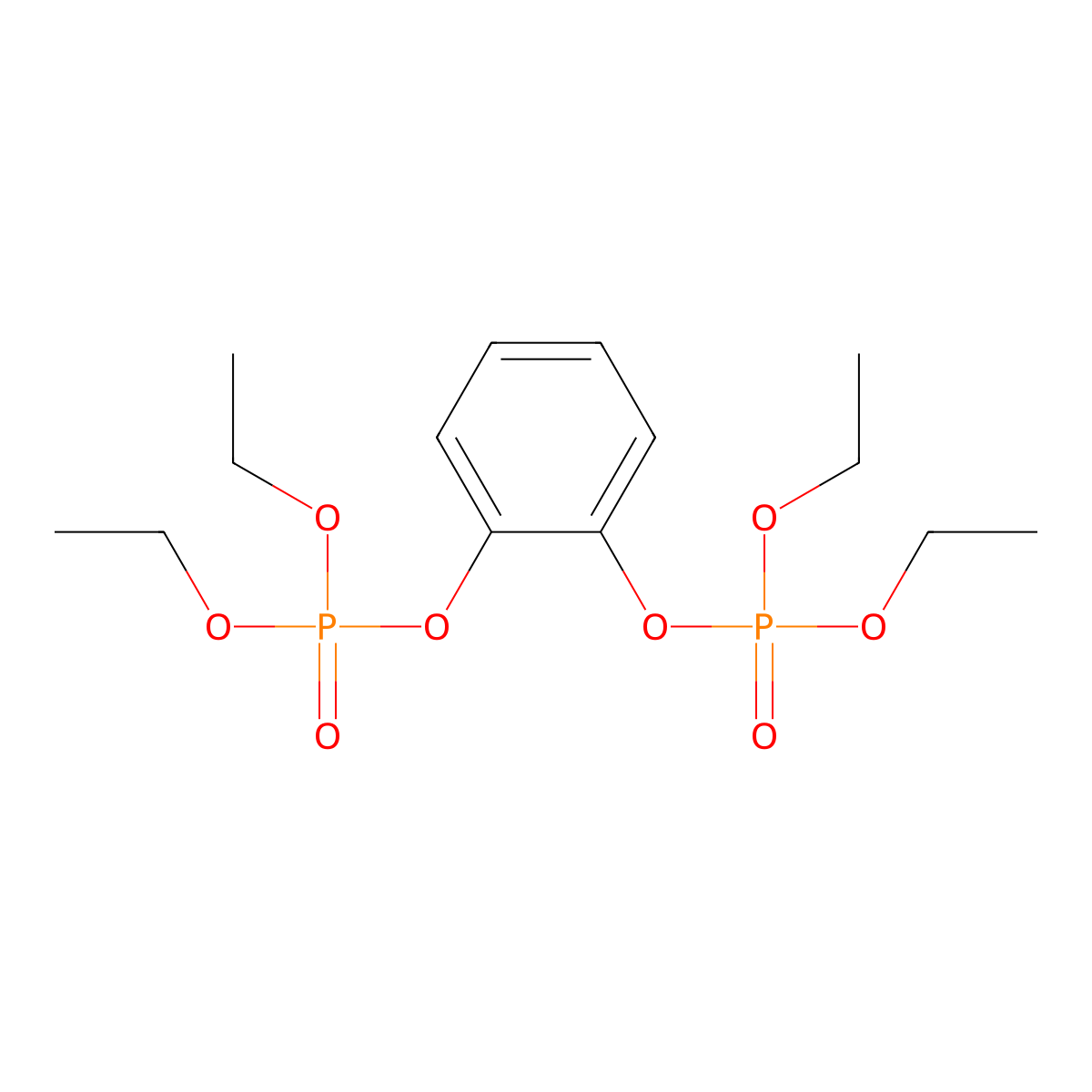 Phosphoric acid 2-(diethoxy-phosphoryloxy)-phenyl ester diethyl ester molecular structure, CAS 37521-98-5