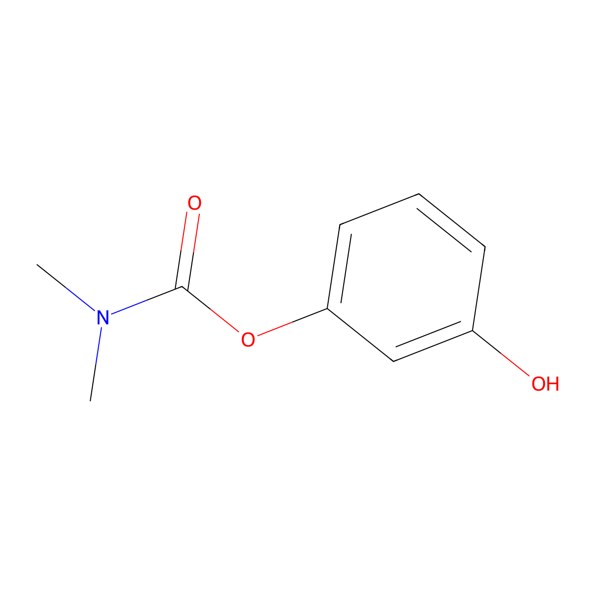 3-Hydroxyphenyl dimethylcarbamate molecular structure, CAS 37522-01-3