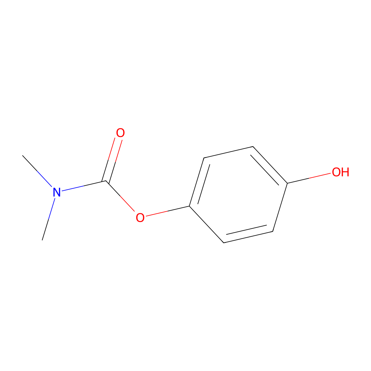 p-Hydroxyphenyl dimethylcarbamate molecular structure, CAS 37522-02-4