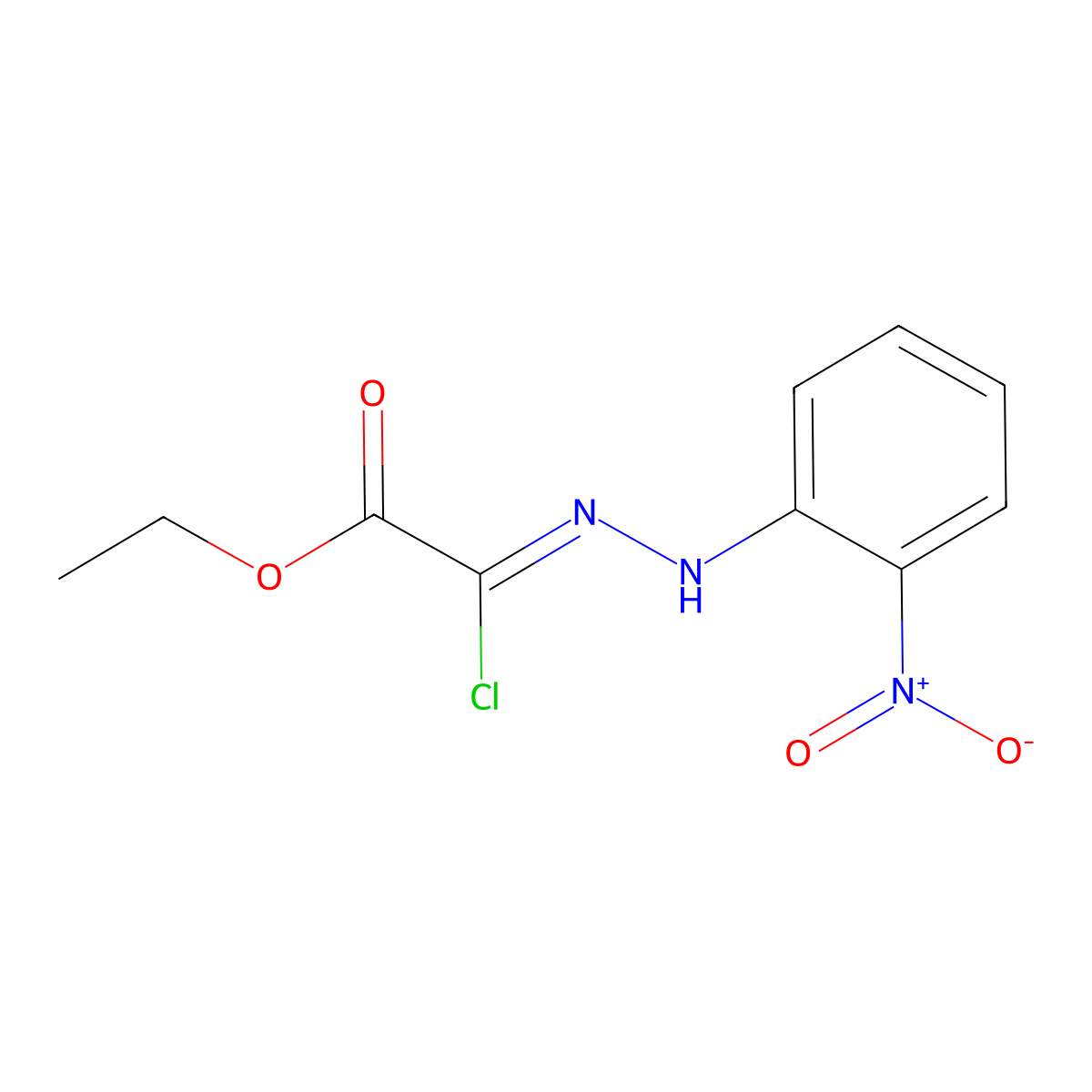 Ethyl 2-chloro-2-[2-(2-nitrophenyl)hydrazono]acetate molecular structure, CAS 37522-26-2