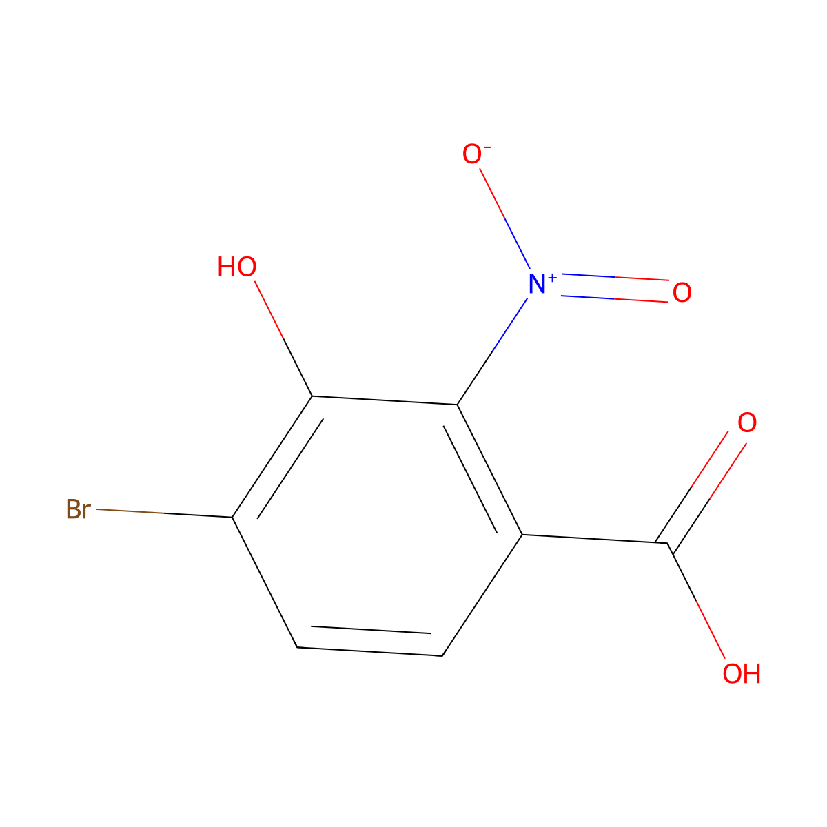4-Bromo-3-hydroxy-2-nitrobenzoic acid molecular structure, CAS 37524-08-6