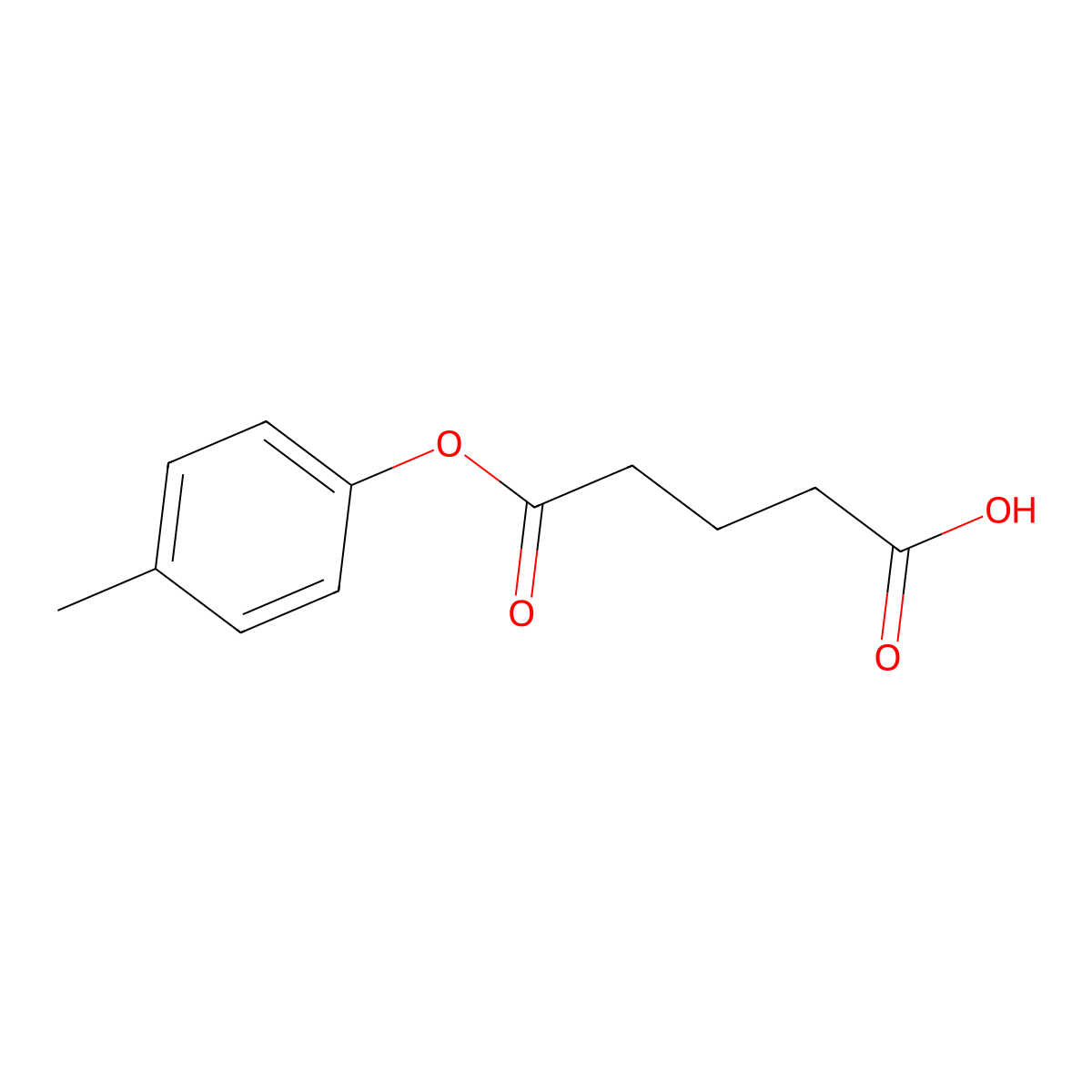 4-[(4-Methylphenyl)oxycarbonyl]butanoic acid molecular structure, CAS 37526-02-6